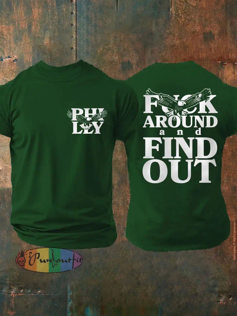 Men’s Football Fans Lovers Gameday Casual Tee Dark Green / S