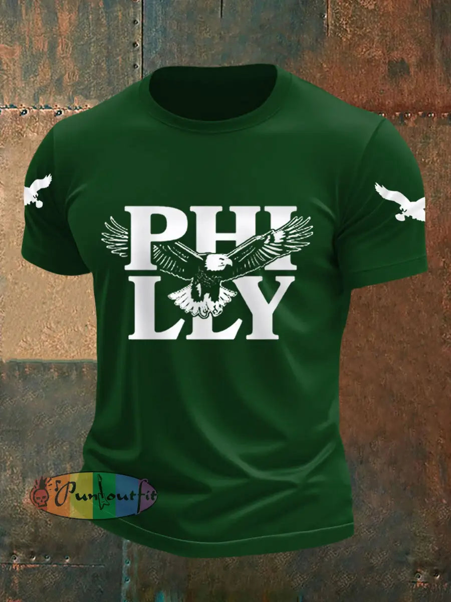 Men’s Football Fans Lovers Gameday Casual Tee Dark Green / S