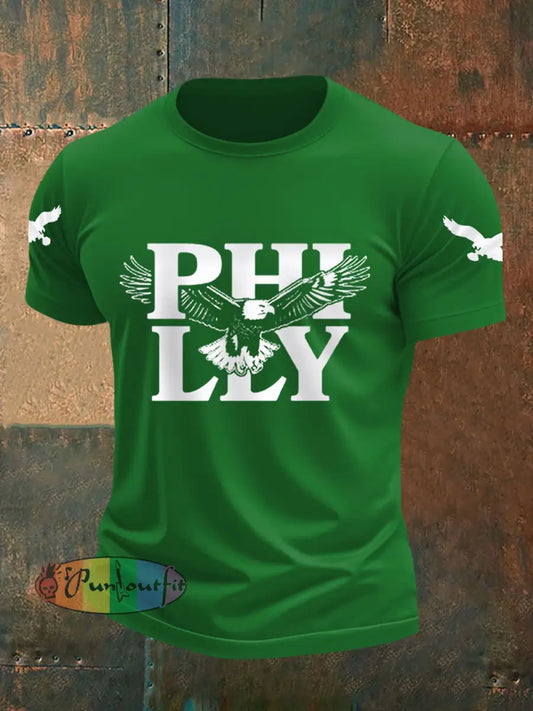 Men’s Football Fans Lovers Gameday Casual Tee Green / S