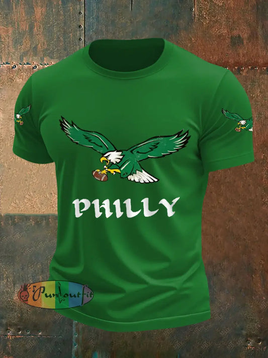 Men’s Football Fans Lovers Gameday Casual Tee Green / S