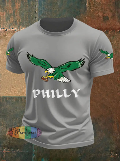 Men’s Football Fans Lovers Gameday Casual Tee Light Gray / S