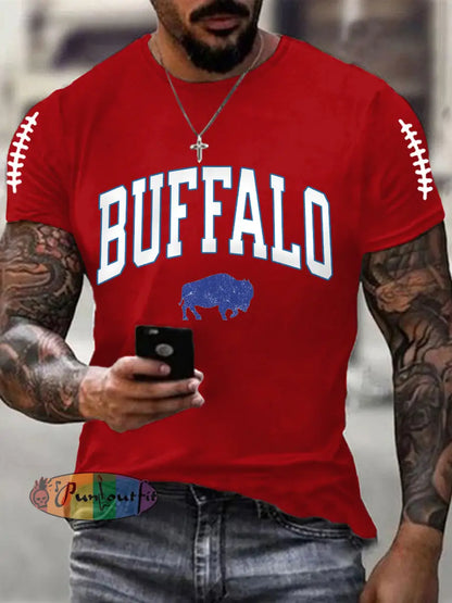 Men’s Football Fans Lovers Gameday Casual Tee Pure Red / S