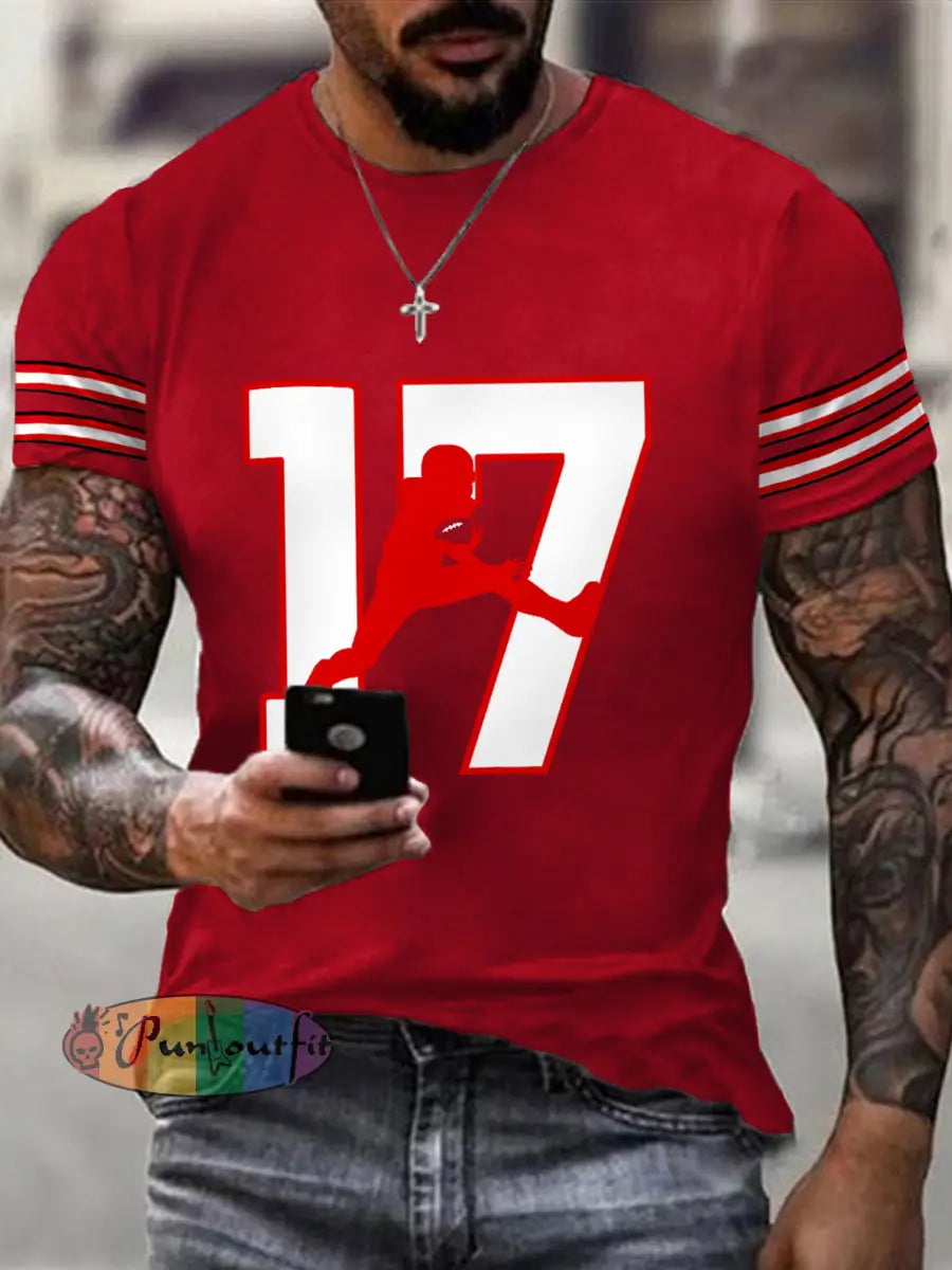 Men’s Football Fans Lovers Gameday Casual Tee Red / S