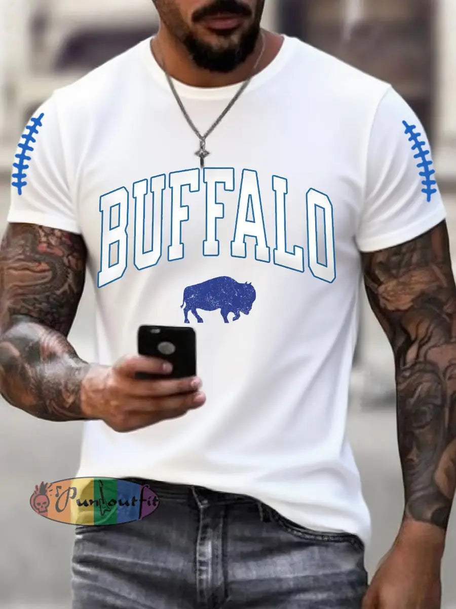 Men’s Football Fans Lovers Gameday Casual Tee White / S