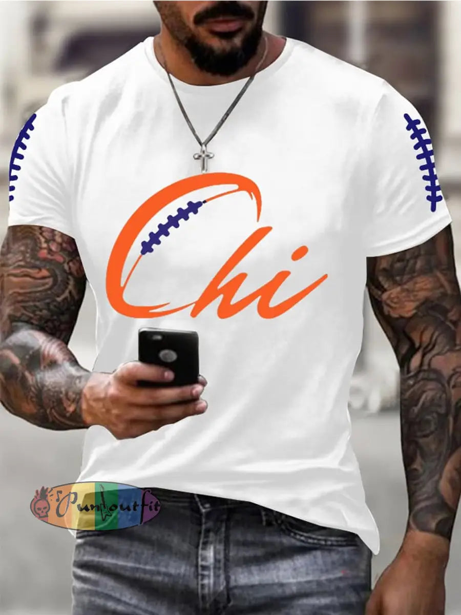 Men’s Football Fans Lovers Gameday Casual Tee White / S