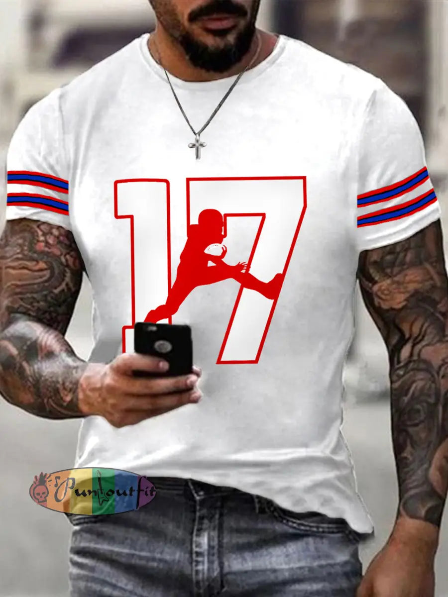 Men’s Football Fans Lovers Gameday Casual Tee White / S