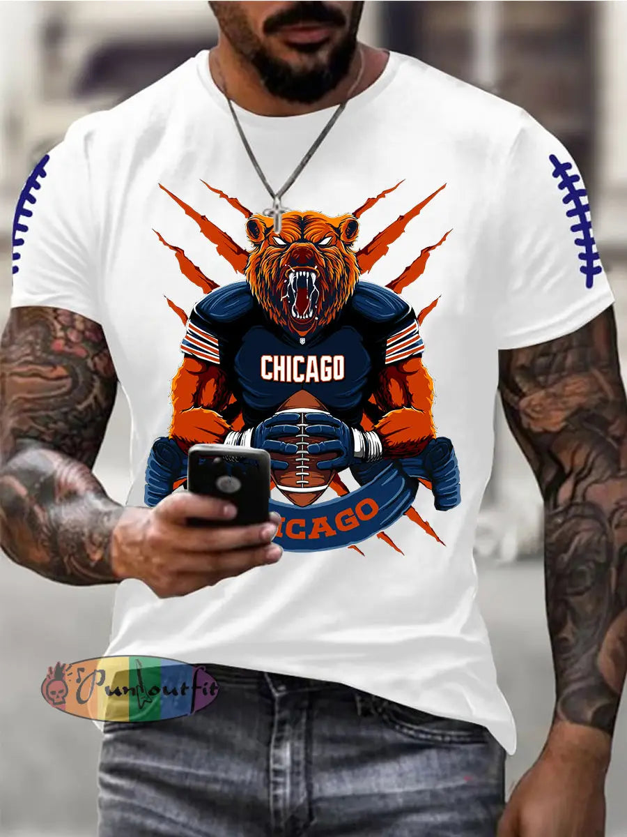 Men’s Football Fans Lovers Gameday Casual Tee White / S
