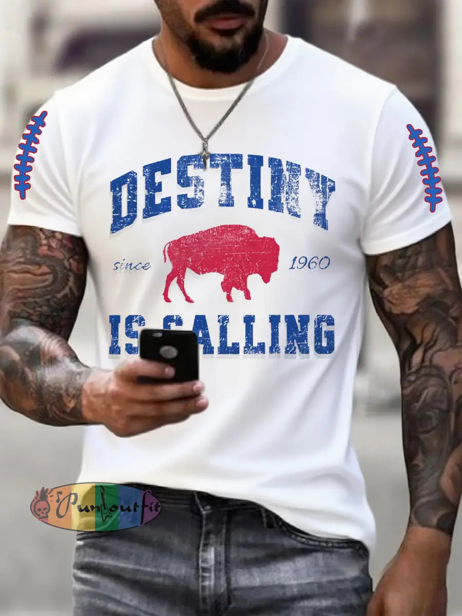 Men’s Football Fans Lovers Gameday Casual Tee White / S