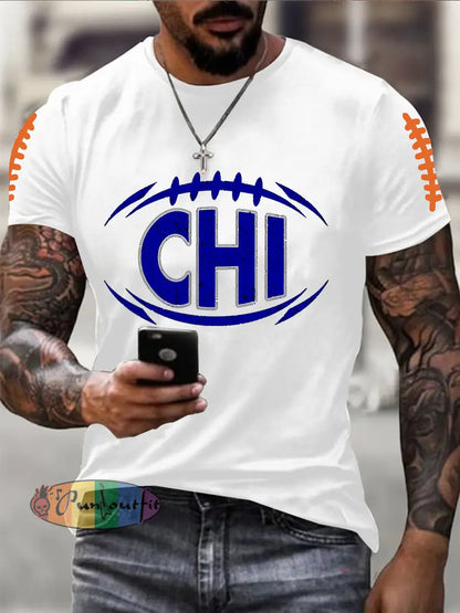 Men’s Football Fans Lovers Gameday Casual Tee White / S