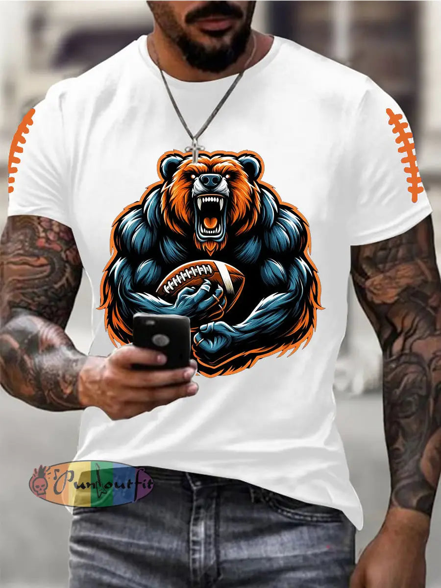 Men’s Football Fans Lovers Gameday Casual Tee White / S