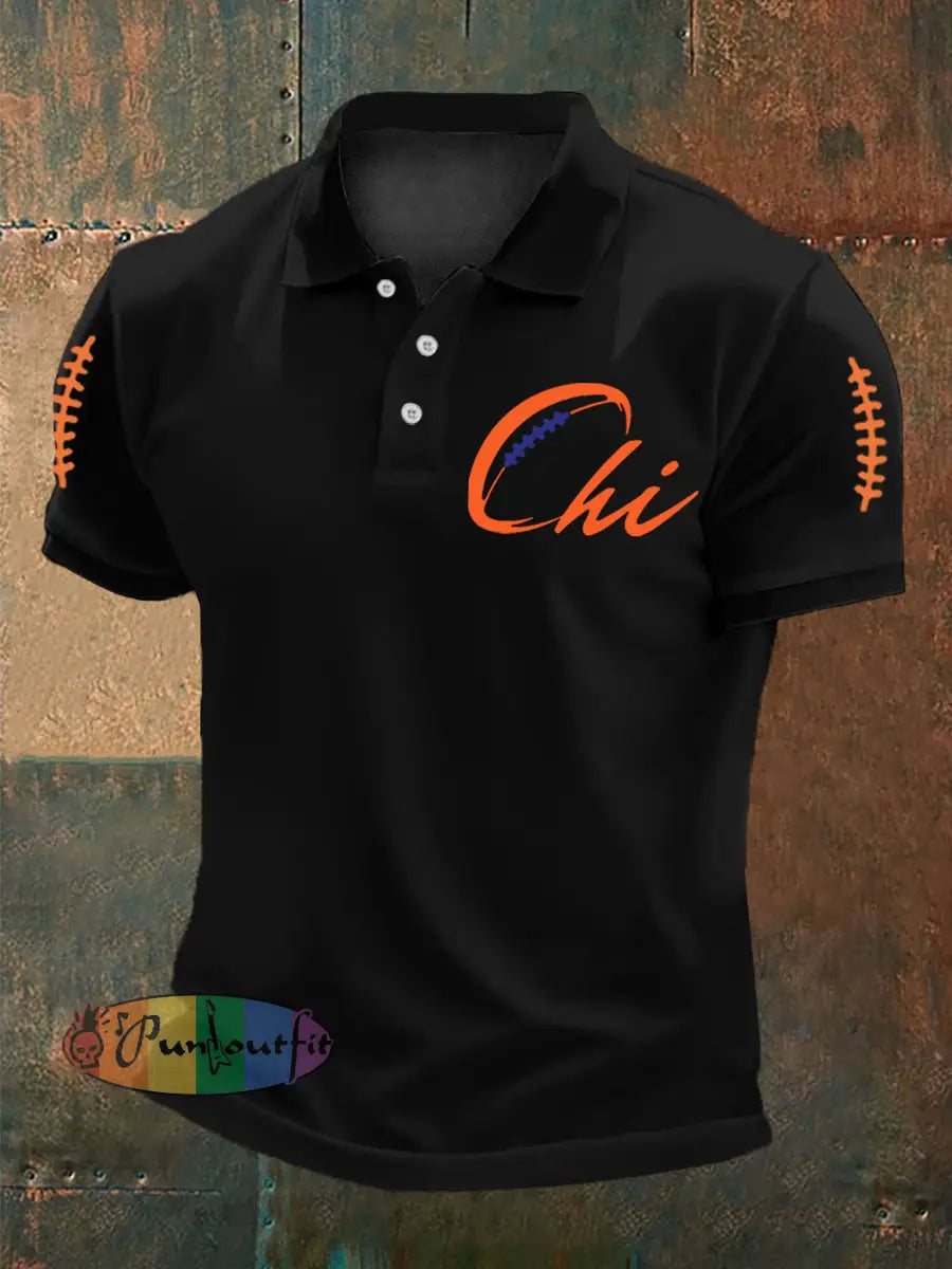 Men’s Football Fans Lovers Gameday Casual Top Black / S