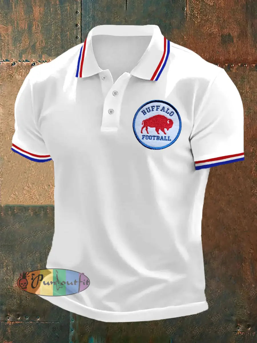 Men’s Football Fans Lovers Gameday Casual Top White / S