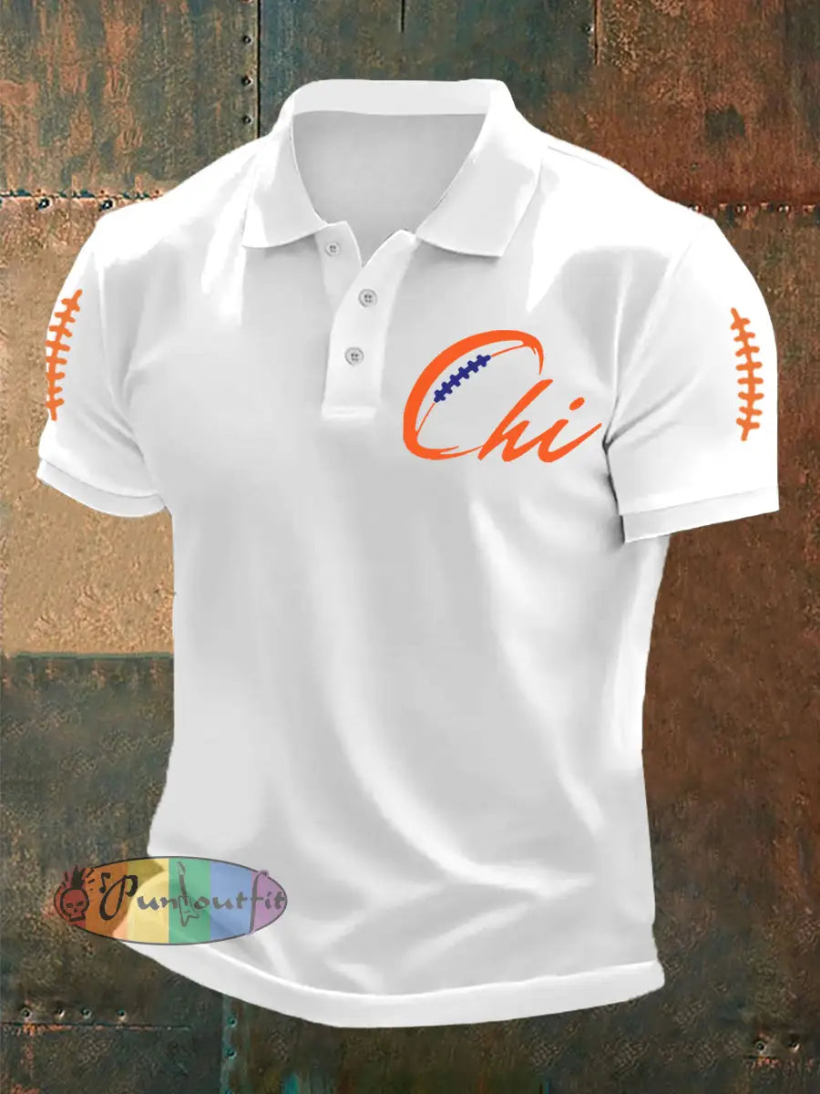 Men’s Football Fans Lovers Gameday Casual Top White / S