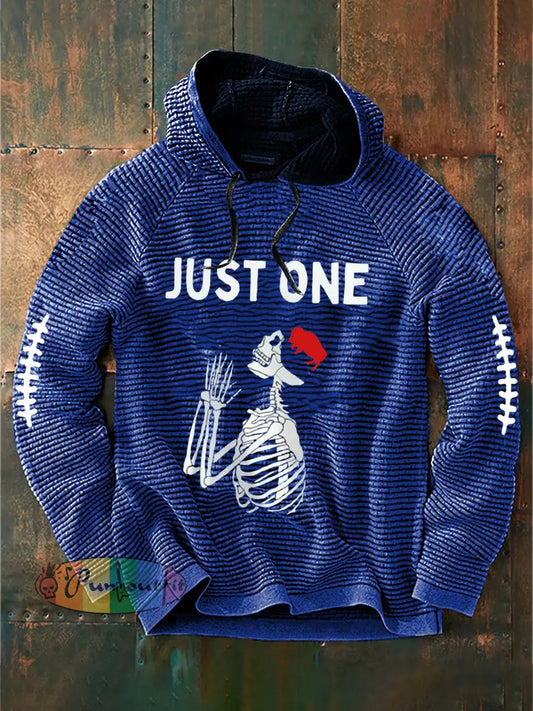 Men’s Football Lover Buffalo Printed Hoodie Blue / S