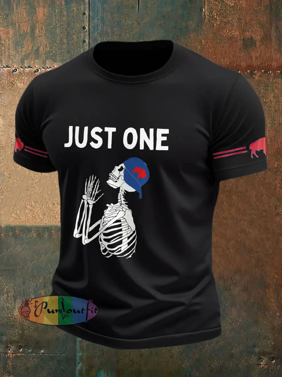Men’s Football Lover Buffalo Printed T shirt Black / S