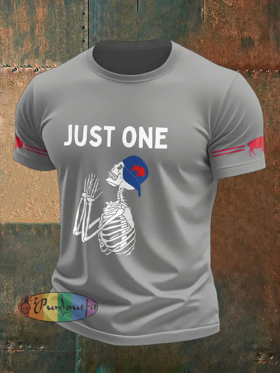 Men’s Football Lover Buffalo Printed T shirt Light Gray / S