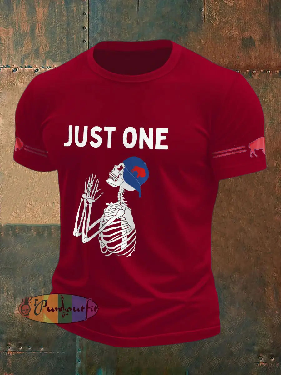 Men’s Football Lover Buffalo Printed T shirt Red / S