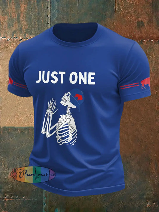Men’s Football Lover Buffalo Printed T shirt Royal Blue / S