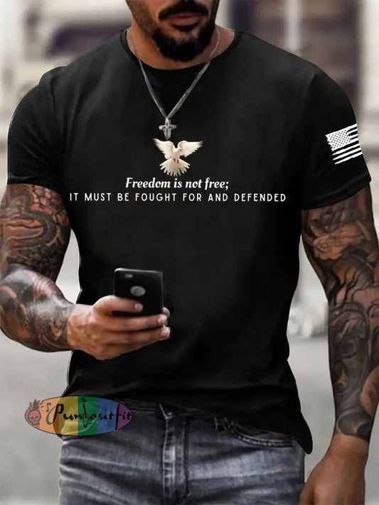 Men’s Freedom Is Not Free Print short sleeves t-shirt Black / S