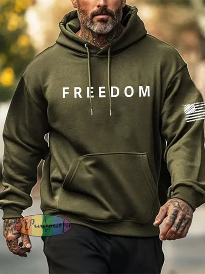 Men’s Freedom Is Not Free R.I.P Charlie Kirk Hooded Sweatshirt Army Green / S