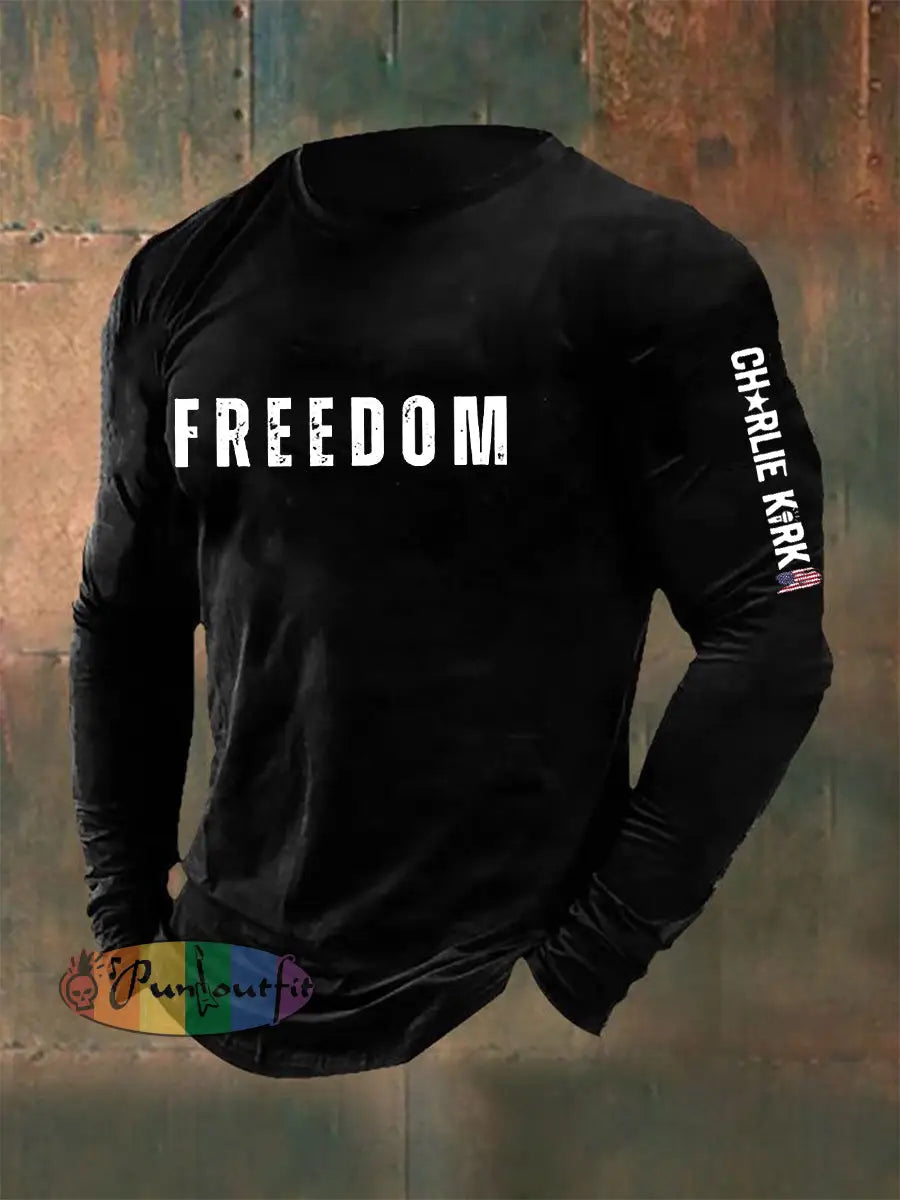 Men’s Freedom Is Not Free R.I.P Charlie Kirk Long Sleeve T-shirt Black / S