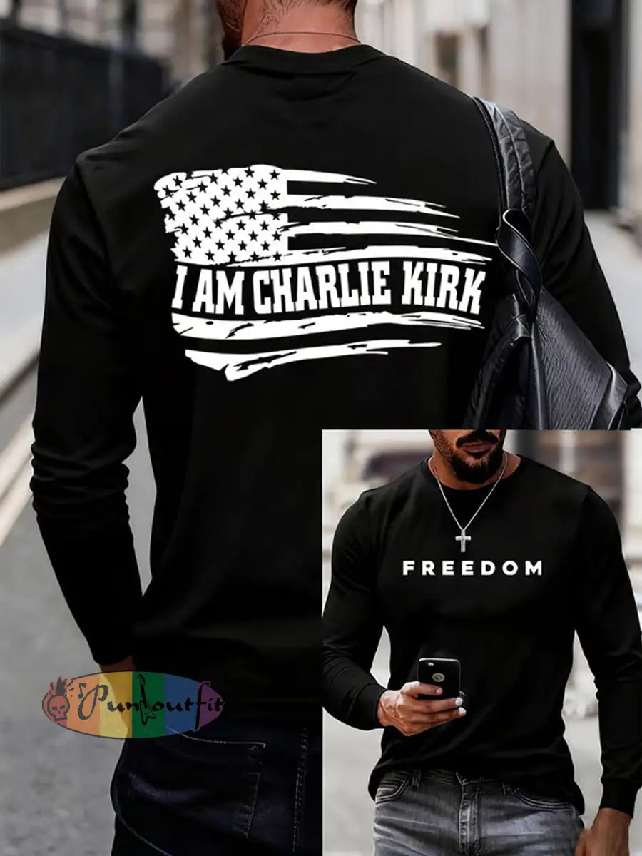 Men’s Freedom Is Not Free R.I.P Charlie Kirk Long Sleeve T-shirt Black / S