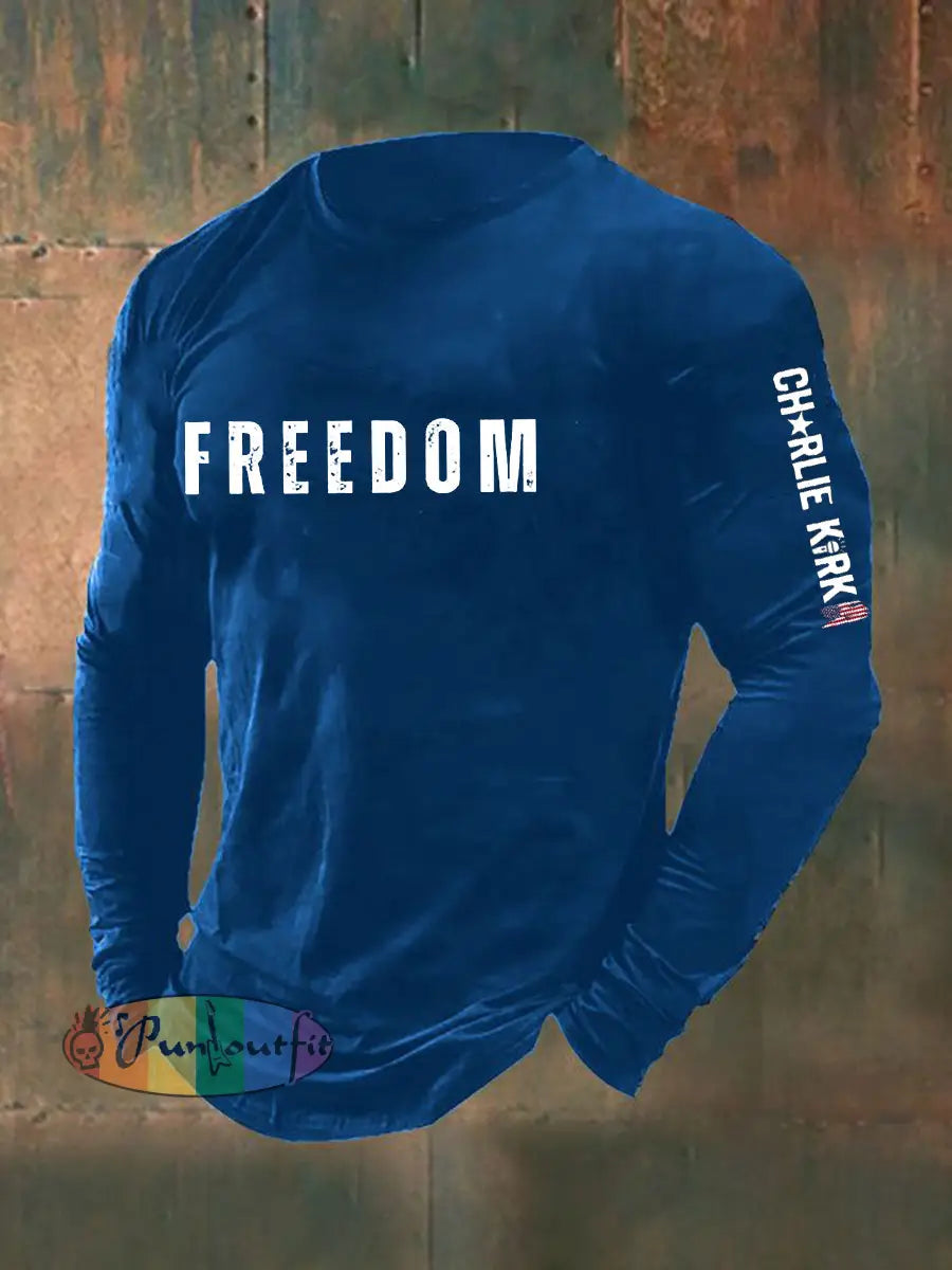 Men’s Freedom Is Not Free R.I.P Charlie Kirk Long Sleeve T-shirt Blue / S