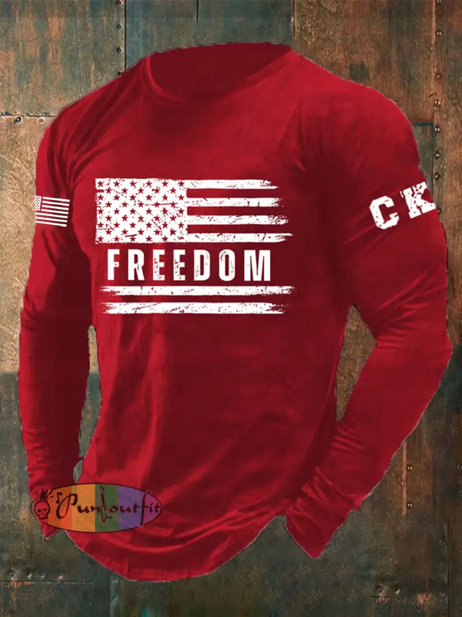 Men’s Freedom Is Not Free R.I.P Charlie Kirk Long Sleeve T-shirt Red / S