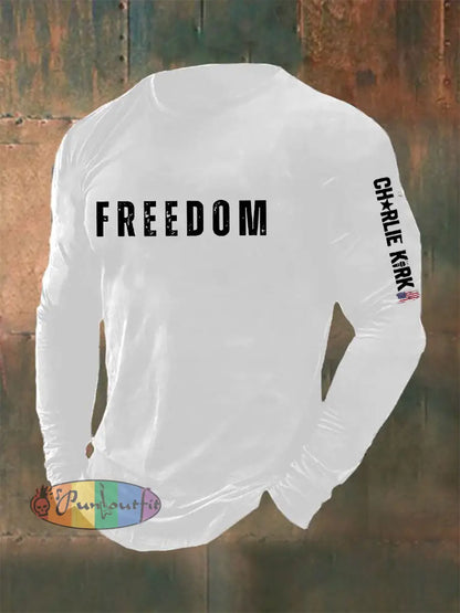 Men’s Freedom Is Not Free R.I.P Charlie Kirk Long Sleeve T-shirt White / S