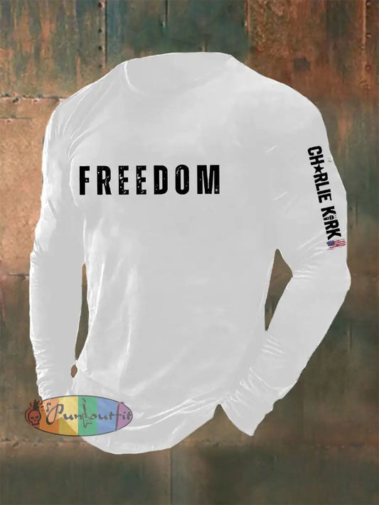 Men’s Freedom Is Not Free R.I.P Charlie Kirk Long Sleeve T-shirt White / S