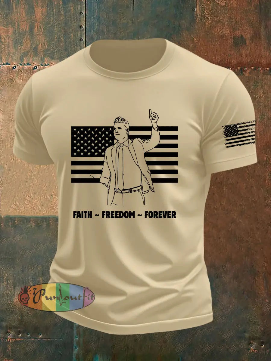 Men’s Freedom Is Not Free R.I.P Charlie Kirk Short Sleeve T-shirt Apricot / S