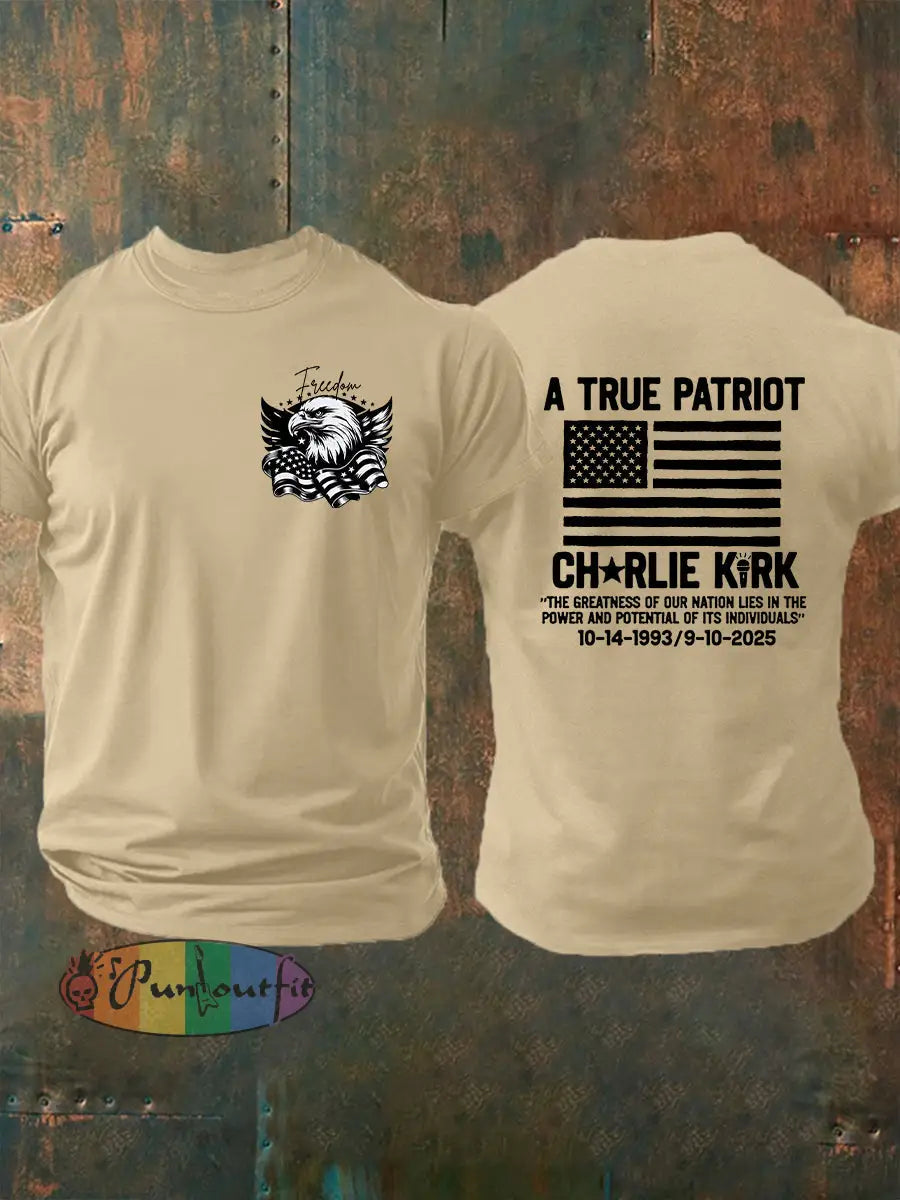 Men’s Freedom Is Not Free R.I.P Charlie Kirk Short Sleeve T-shirt Apricot / S