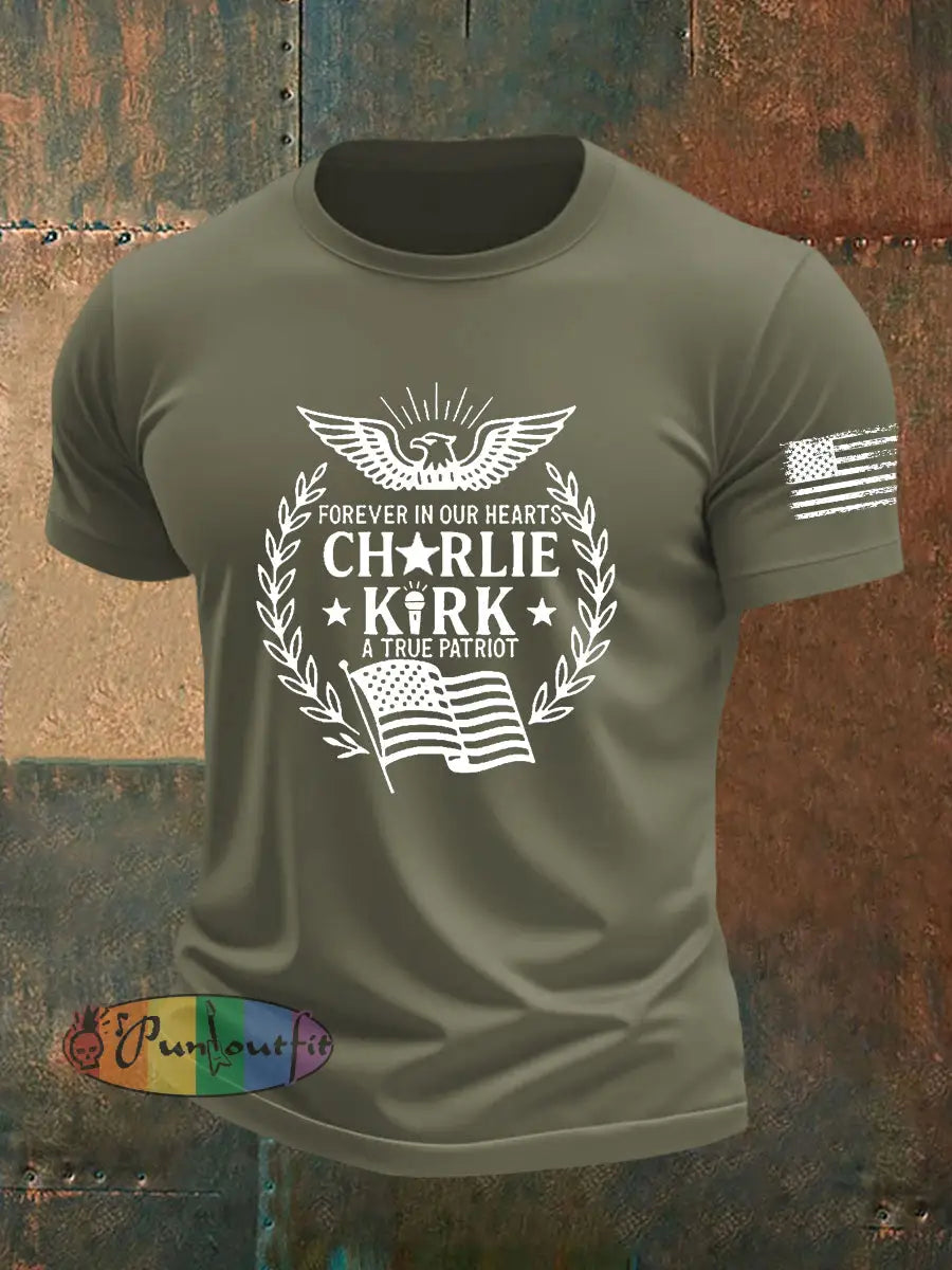 Men’s Freedom Is Not Free R.I.P Charlie Kirk Short Sleeve T-shirt Army Green / S