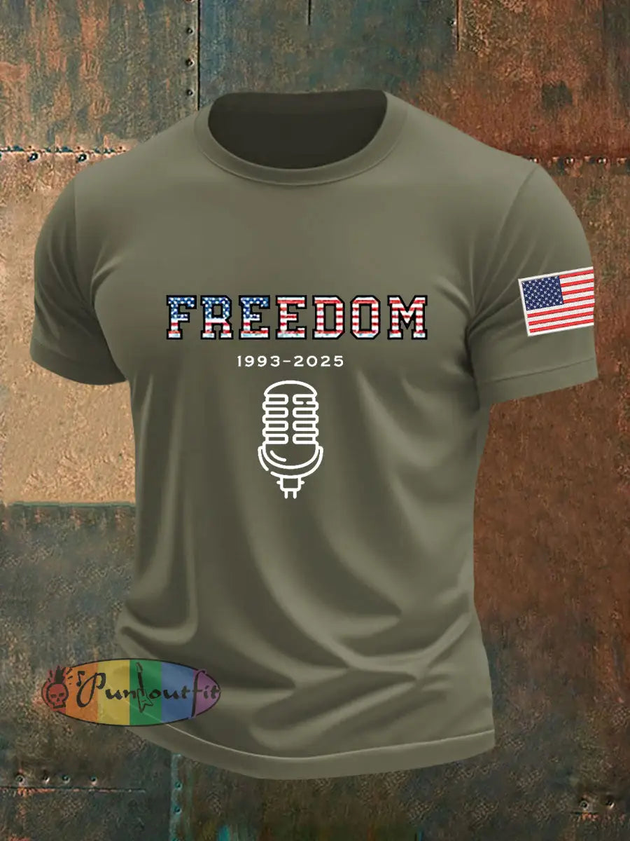 Men’s Freedom Is Not Free R.I.P Charlie Kirk Short Sleeve T-shirt Army Green / S