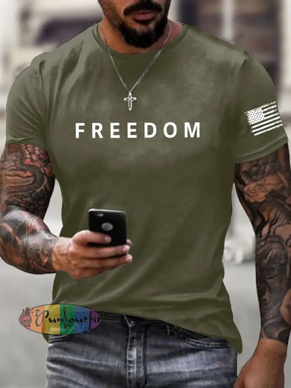 Men’s Freedom Is Not Free R.I.P Charlie Kirk Short Sleeve T-shirt Army Green / S
