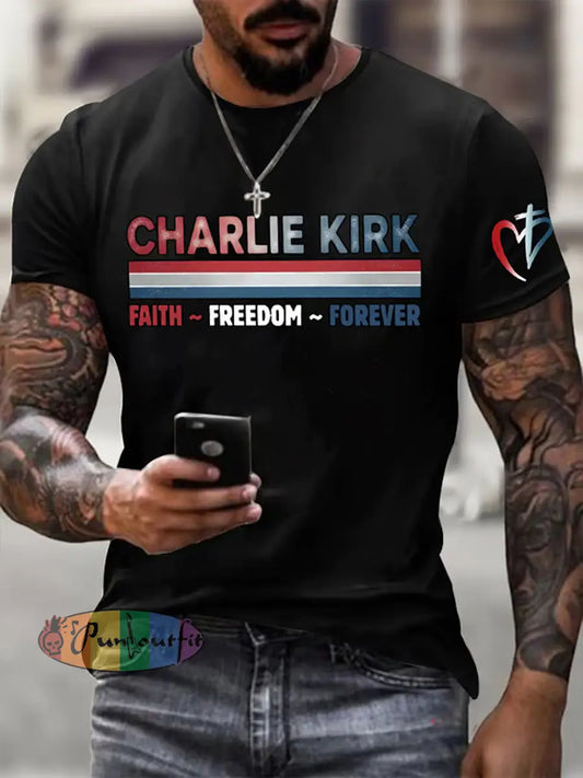 Men’s Freedom Is Not Free R.I.P Charlie Kirk Short Sleeve T-shirt Black / S