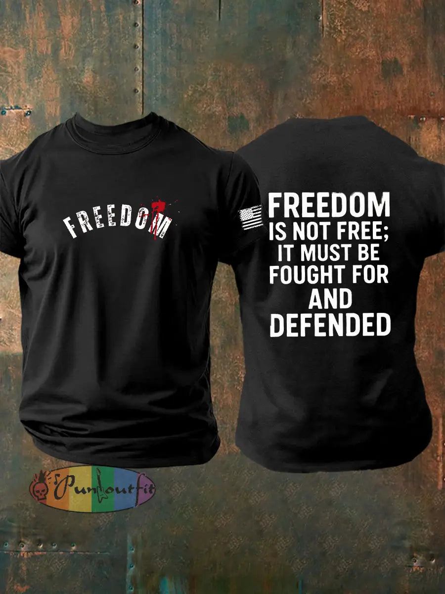 Men’s Freedom Is Not Free R.I.P Charlie Kirk Short Sleeve T-Shirt Black / S