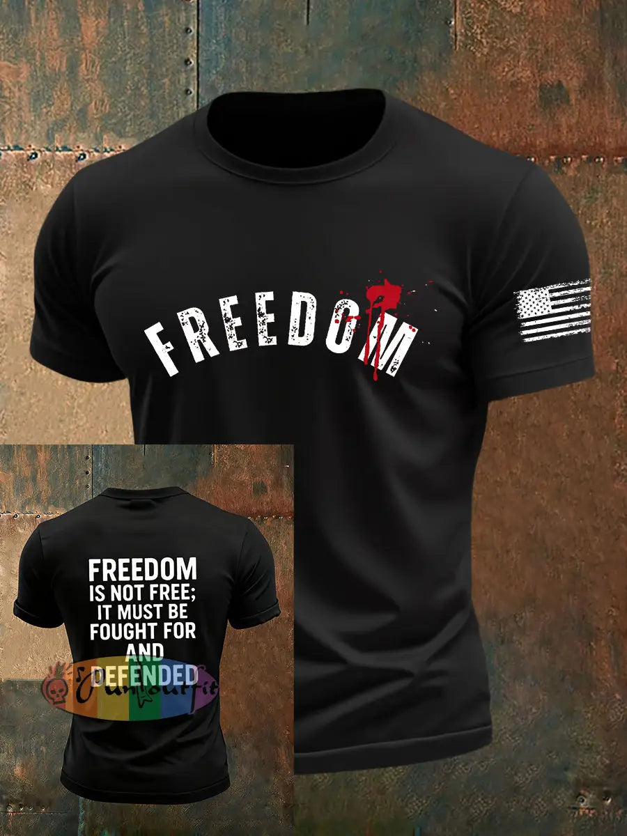 Men’s Freedom Is Not Free R.I.P Charlie Kirk Short Sleeve T-shirt Black / S