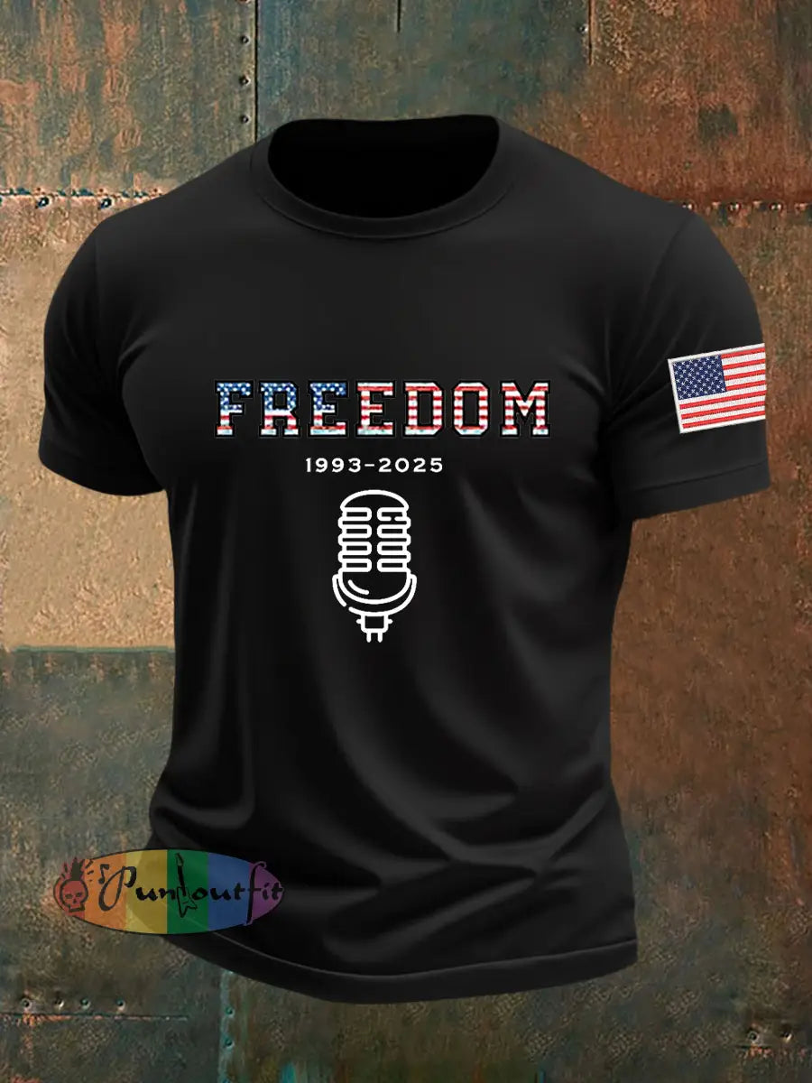 Men’s Freedom Is Not Free R.I.P Charlie Kirk Short Sleeve T-shirt Black / S