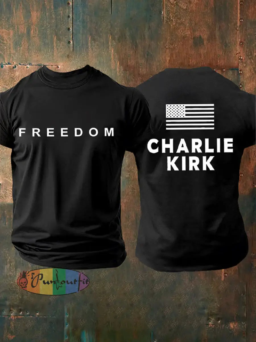 Men’s Freedom Is Not Free R.I.P Charlie Kirk Short Sleeve T-shirt Black / S
