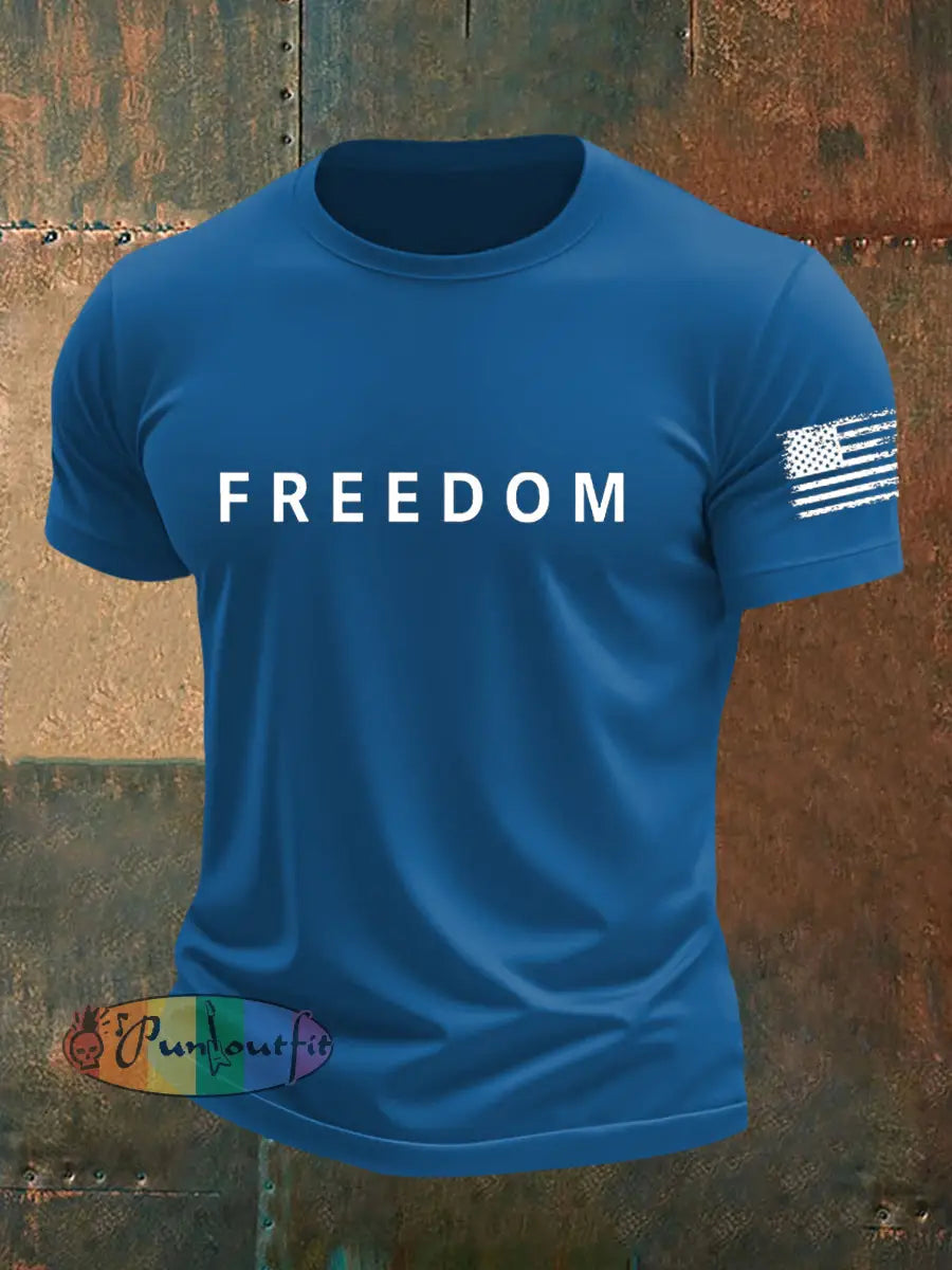 Men’s Freedom Is Not Free R.I.P Charlie Kirk Short Sleeve T-shirt Blue / S