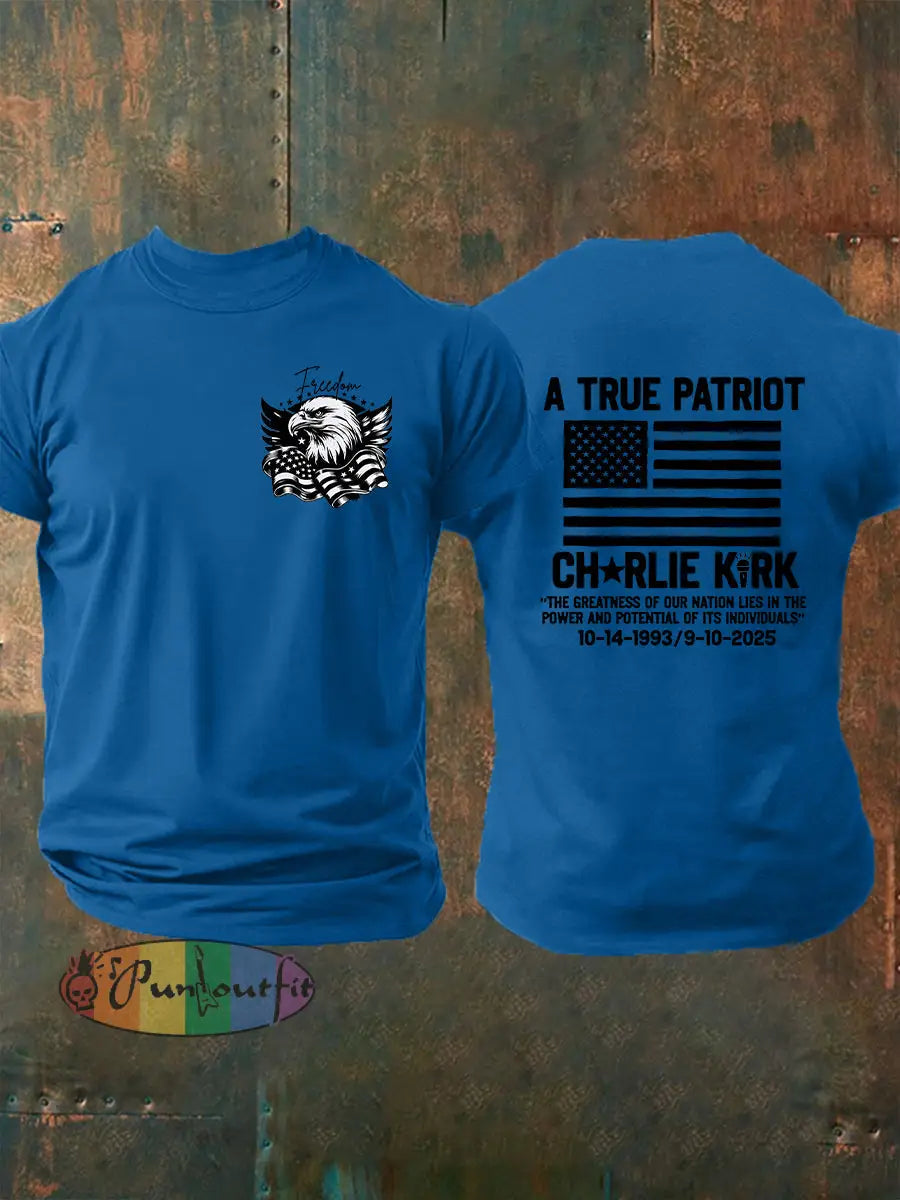 Men’s Freedom Is Not Free R.I.P Charlie Kirk Short Sleeve T-shirt Blue / S