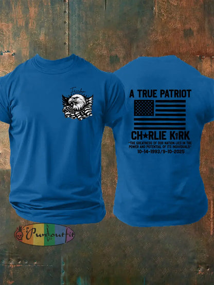 Men’s Freedom Is Not Free R.I.P Charlie Kirk Short Sleeve T-shirt Blue / S