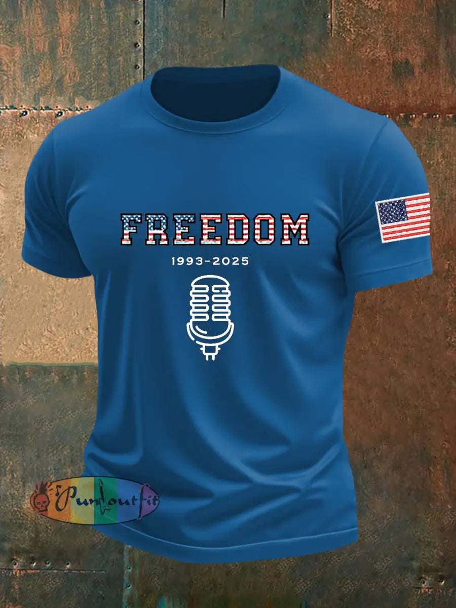 Men’s Freedom Is Not Free R.I.P Charlie Kirk Short Sleeve T-shirt Blue / S