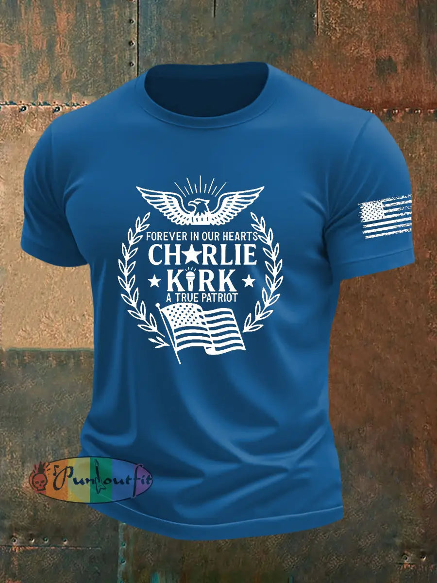 Men’s Freedom Is Not Free R.I.P Charlie Kirk Short Sleeve T-shirt Blue / S