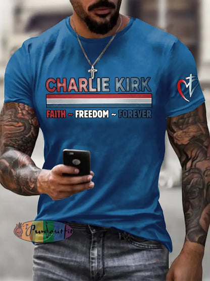 Men’s Freedom Is Not Free R.I.P Charlie Kirk Short Sleeve T-shirt Blue / S