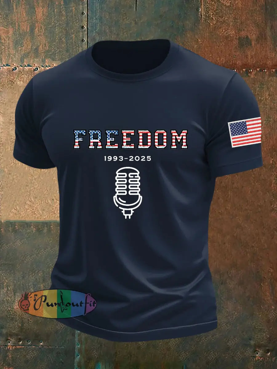 Men’s Freedom Is Not Free R.I.P Charlie Kirk Short Sleeve T-shirt Dark Blue / S