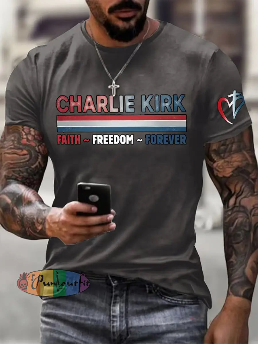 Men’s Freedom Is Not Free R.I.P Charlie Kirk Short Sleeve T-shirt Dark Gray / S
