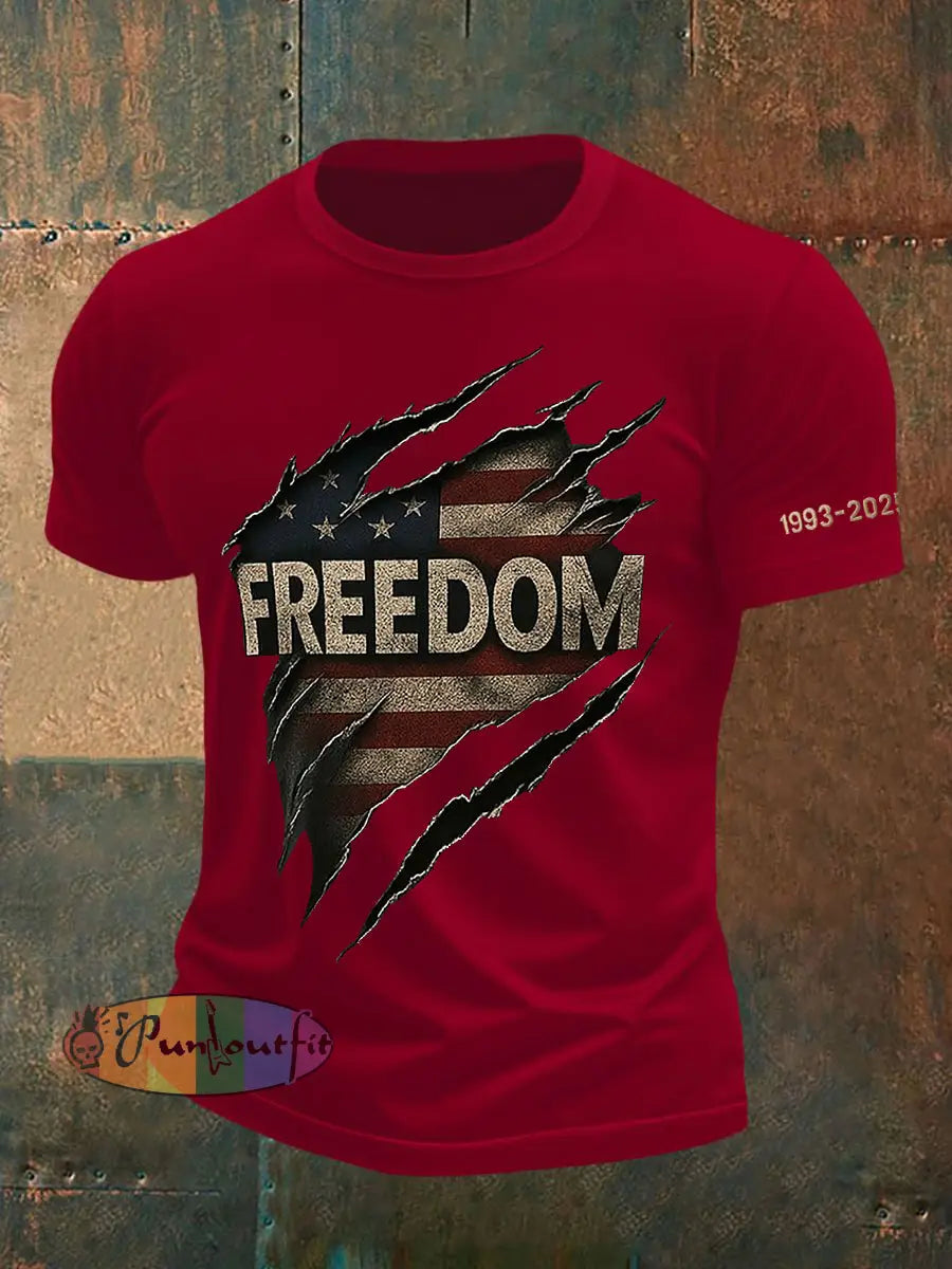 Men’s Freedom Is Not Free R.I.P Charlie Kirk Short Sleeve T-shirt Deep Red / S