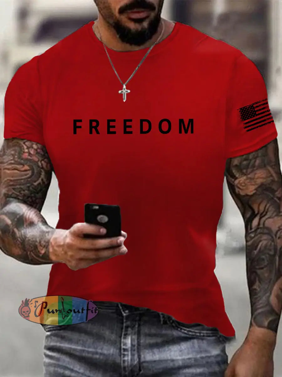 Men’s Freedom Is Not Free R.I.P Charlie Kirk Short Sleeve T-shirt Deep Red / S